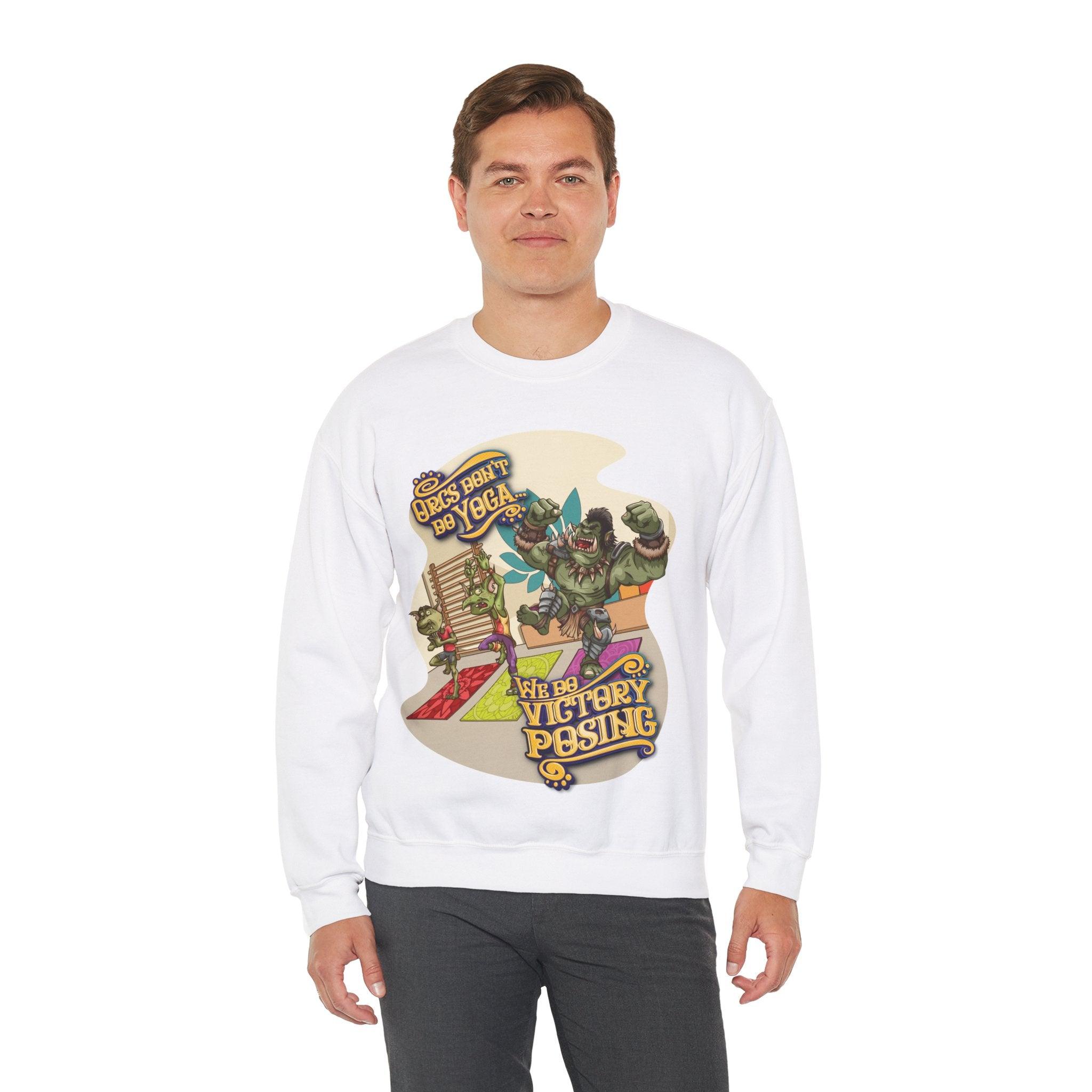 Orcs Don't Do Yoga - Sweatshirt - GeekyGearing