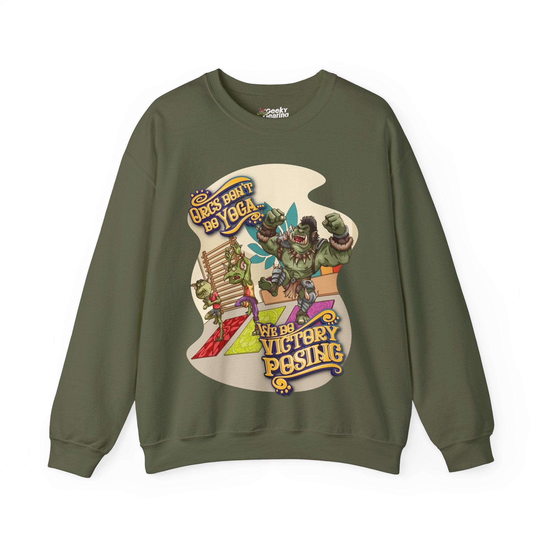 Orcs Don't Do Yoga - Sweatshirt - GeekyGearing
