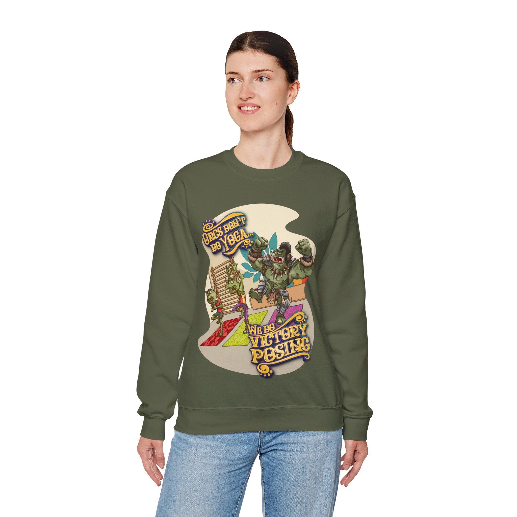 Orcs Don't Do Yoga - Sweatshirt - GeekyGearing