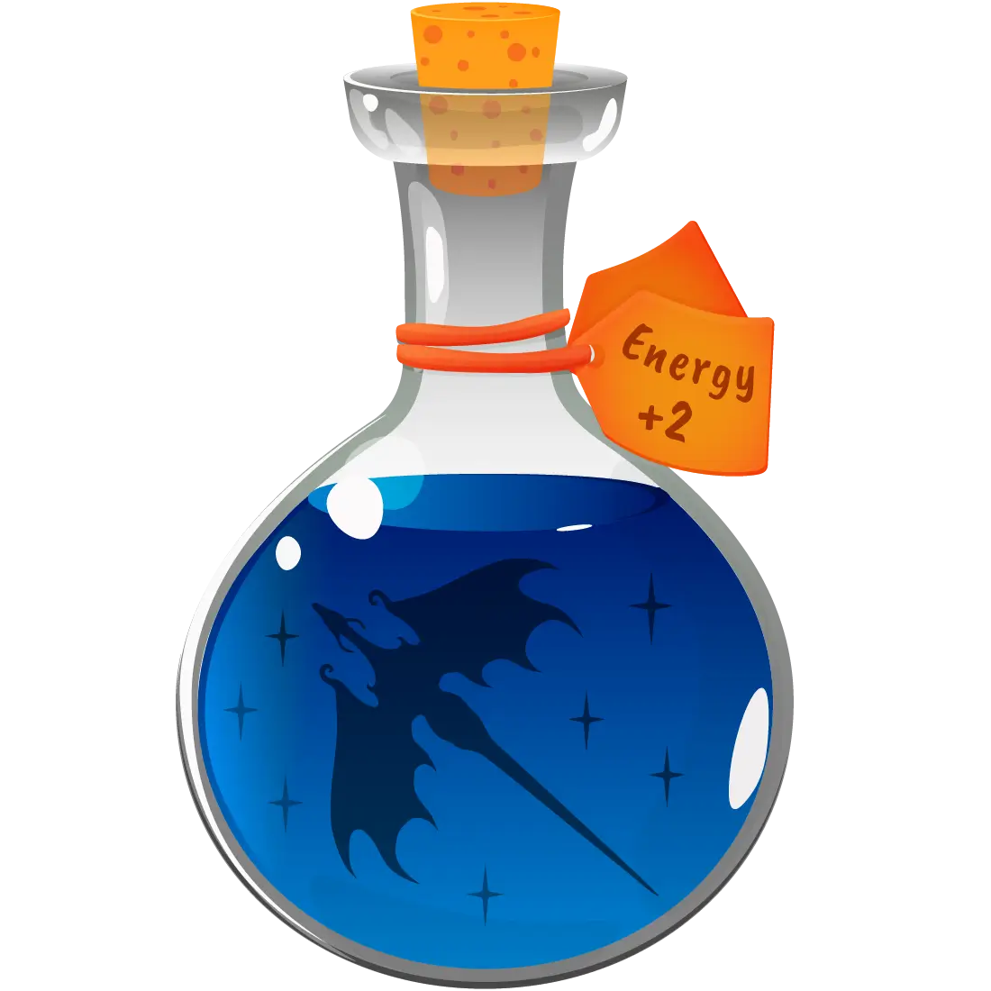 Mana potion with the shadow of a dragon inside
