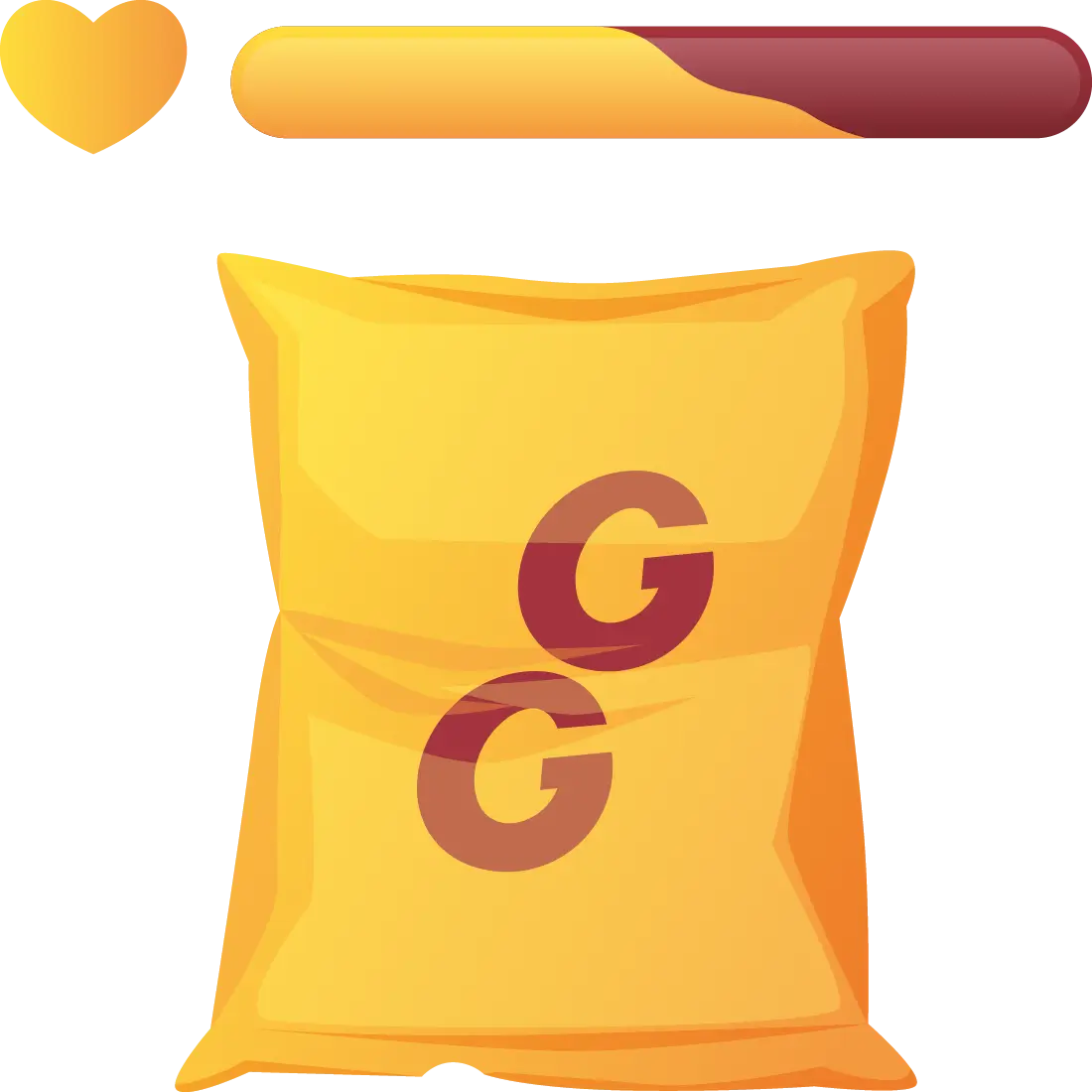 Pillow with GG written on it