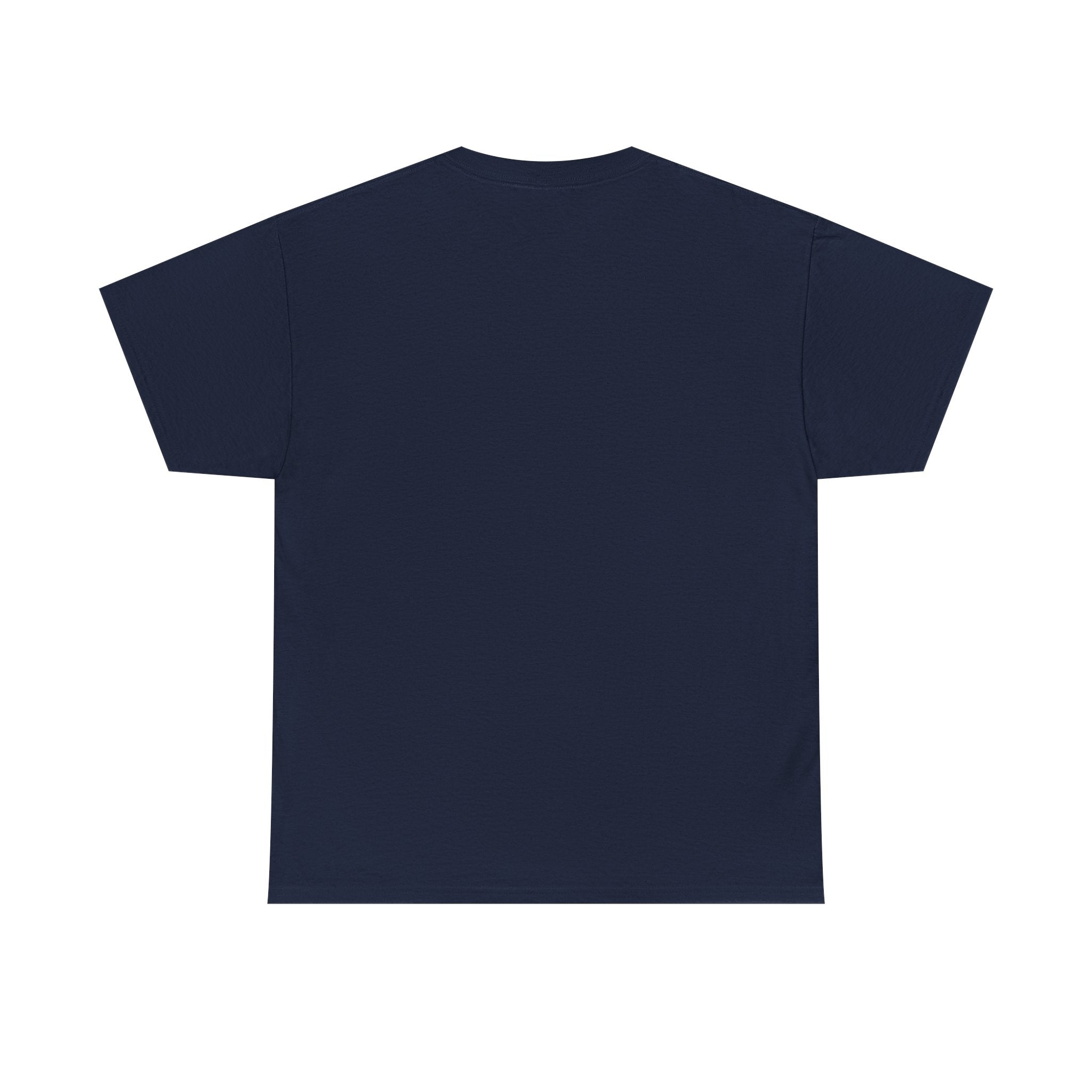 Navy blue t-shirt on a white background