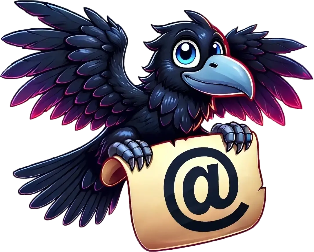 Raven delivering a parchment with a @ symbol 2.webp__PID:965d2215-c830-448d-821e-39233df57a87