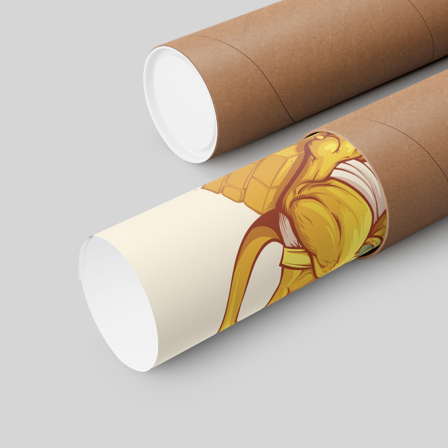 Funny trivia sphinx poster rolled in a protective mailing tube, hand-drawn wall art.